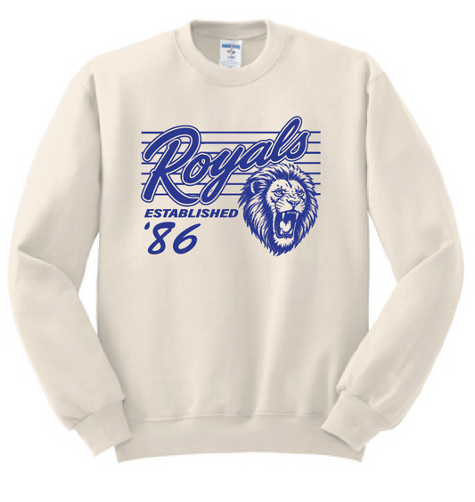 Vintage Royals: Crewneck Sweatshirt (blue print)
