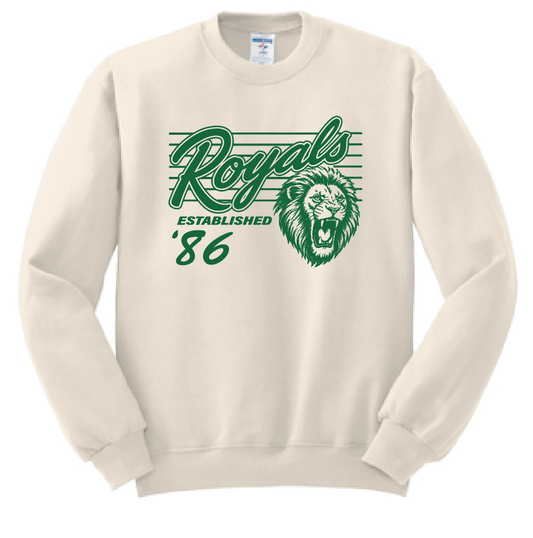 Vintage Royals: Crewneck Sweatshirt (green print)
