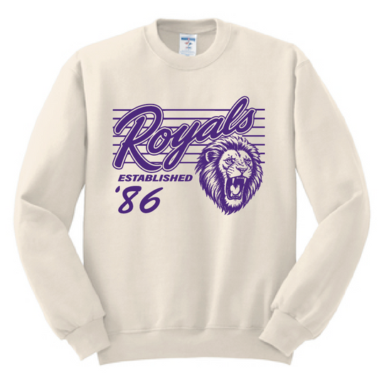 Vintage Royals: Crewneck Sweatshirt (purple print)