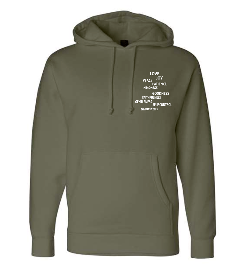 Fruit of the Spirit: Independent Trading Elevated Hooded Sweatshirt (army)