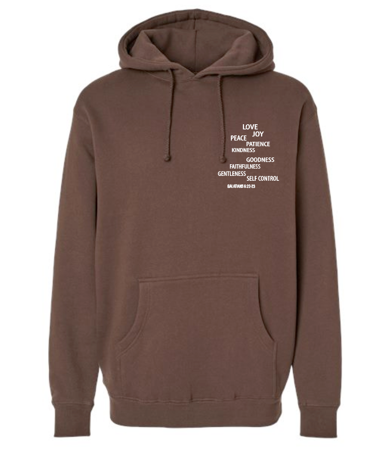 Fruit of the Spirit: Independent Trading Elevated Hooded Sweatshirt (brown)