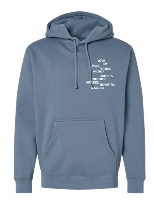 Fruit of the Spirit: Independent Trading Elevated Hooded Sweatshirt (blue)