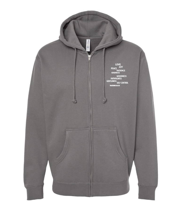 Fruit of the Spirit: Independent Trading Elevated Full Zip Hooded Sweatshirt (charcoal)