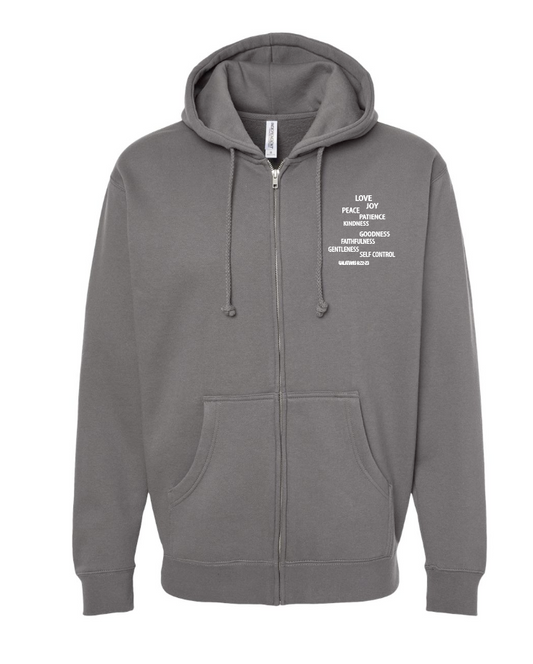 Fruit of the Spirit: Independent Trading Elevated Full Zip Hooded Sweatshirt (charcoal)
