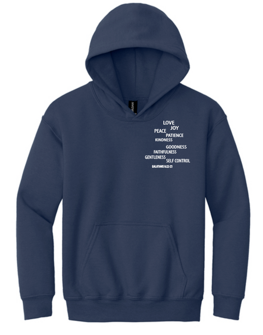Fruit of the Spirit: Gildan Basic Hooded Sweatshirt (navy)