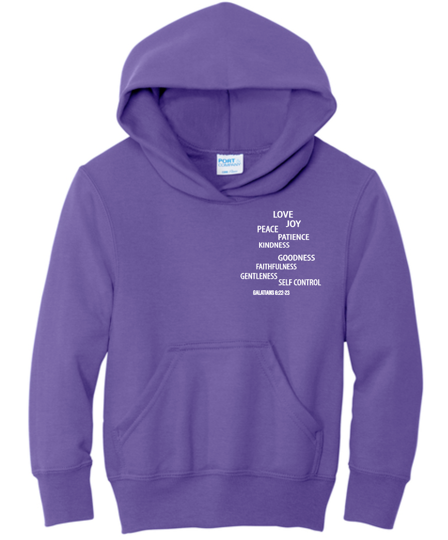 Fruit of the Spirit: Port & Co Basic Hooded Sweatshirt (purple)