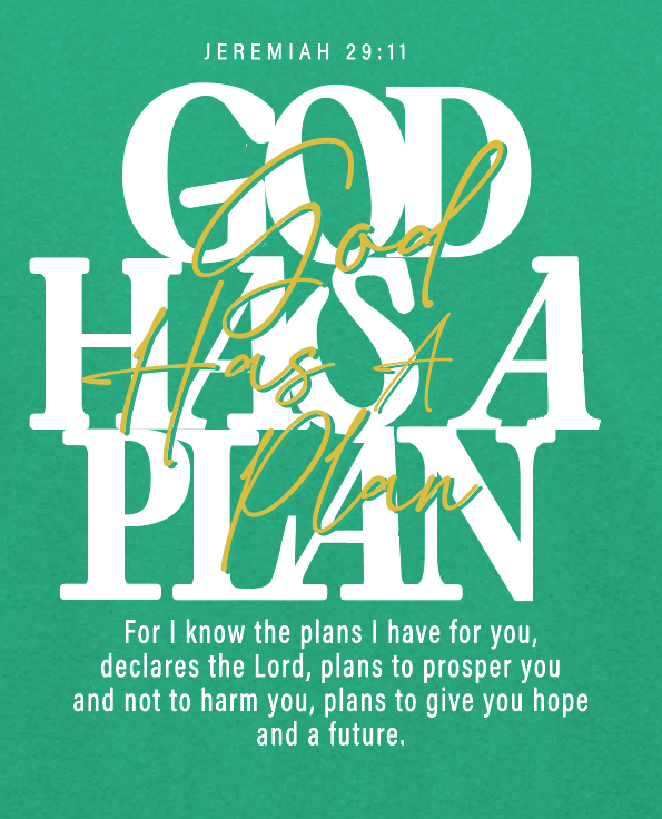 God Has a Plan: Basic L/S T-shirt (youth)(kelly)