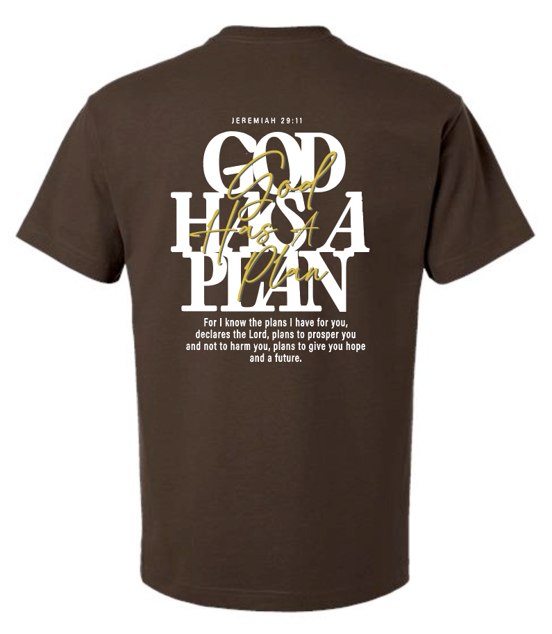 God Has a Plan: American Apparel Premium S/S T-shirt (brown)