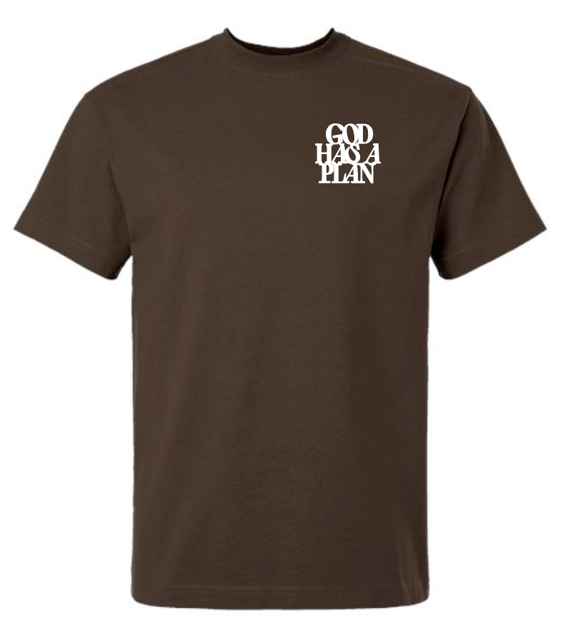 God Has a Plan: American Apparel Premium S/S T-shirt (brown)