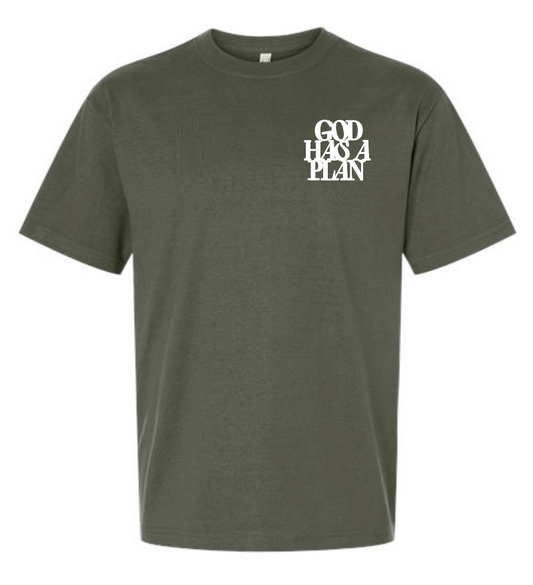 God Has a Plan: American Apparel Premium S/S T-shirt (mil green)
