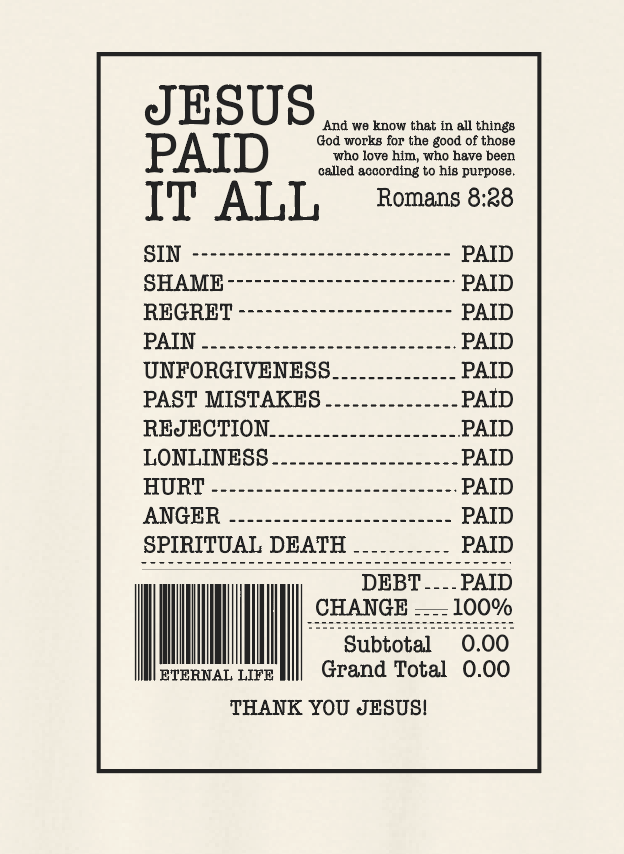 Jesus Paid it All: Basic S/S T-shirt (natural)