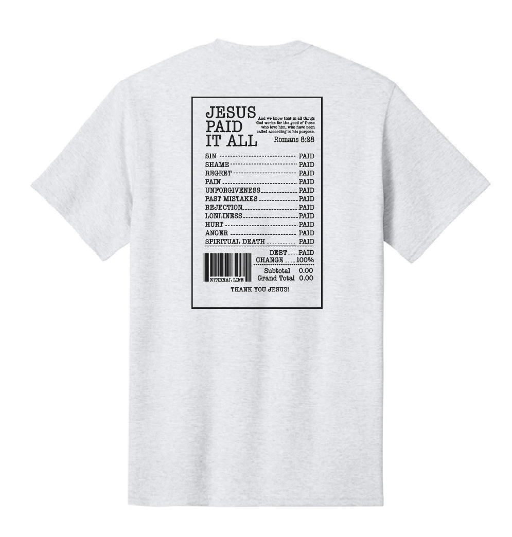 Jesus Paid it All: Basic S/S T-shirt (ash)