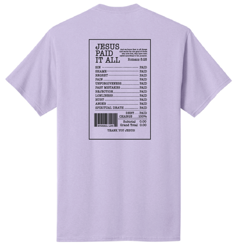Jesus Paid it All: Basic S/S T-shirt (lavender)