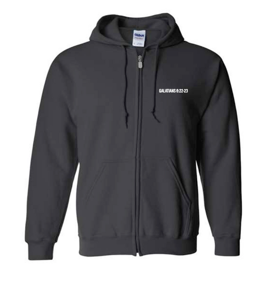 Fruit of the Spirit: Gildan Basic Zip Hooded Sweatshirt (black)