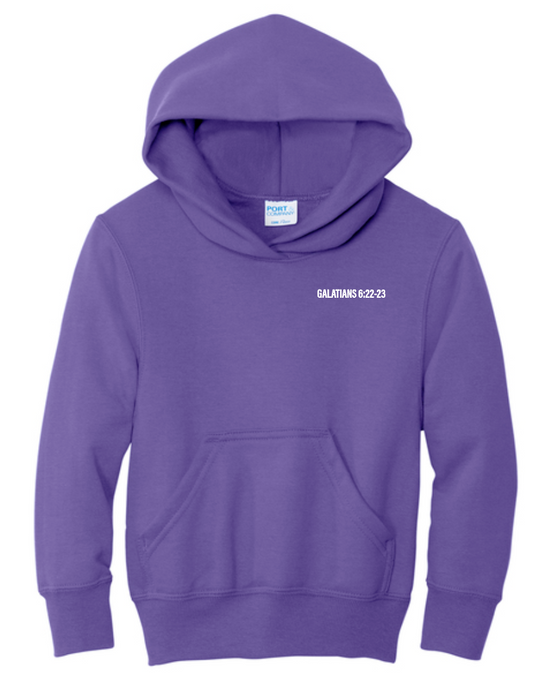 Fruit of the Spirit: Port & Co Basic Hooded Sweatshirt (purple)
