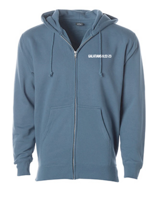 Fruit of the Spirit: Independent Trading Elevated Full Zip Hooded Sweatshirt (blue)