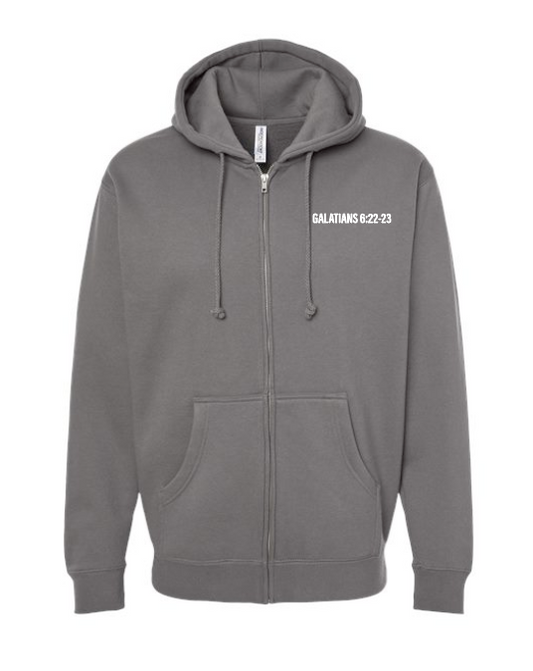 Fruit of the Spirit: Independent Trading Elevated Full Zip Hooded Sweatshirt (charcoal)