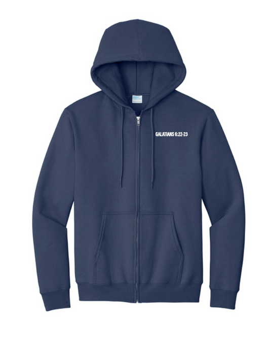 Fruit of the Spirit: Gildan Basic Zip Hooded Sweatshirt (navy)