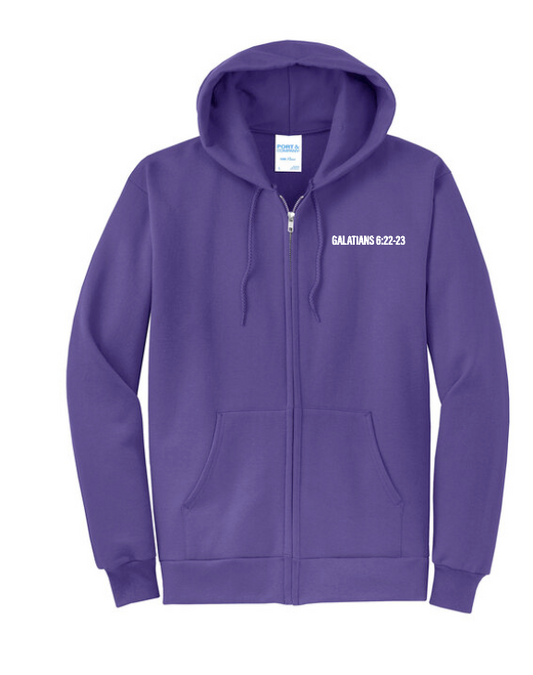 Fruit of the Spirit: Port & Co Basic Zip Hooded Sweatshirt (purple)