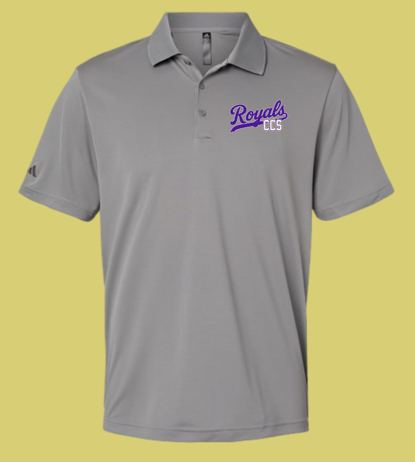 Fan Gear (8275) "Script Royals" Design Adidas Performance Polo (grey)