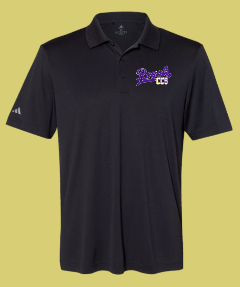 Fan Gear (8275) "Script Royals" Design Adidas Performance Polo (black)