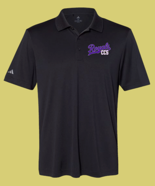 Fan Gear (8275) "Script Royals" Design Adidas Performance Polo (black)
