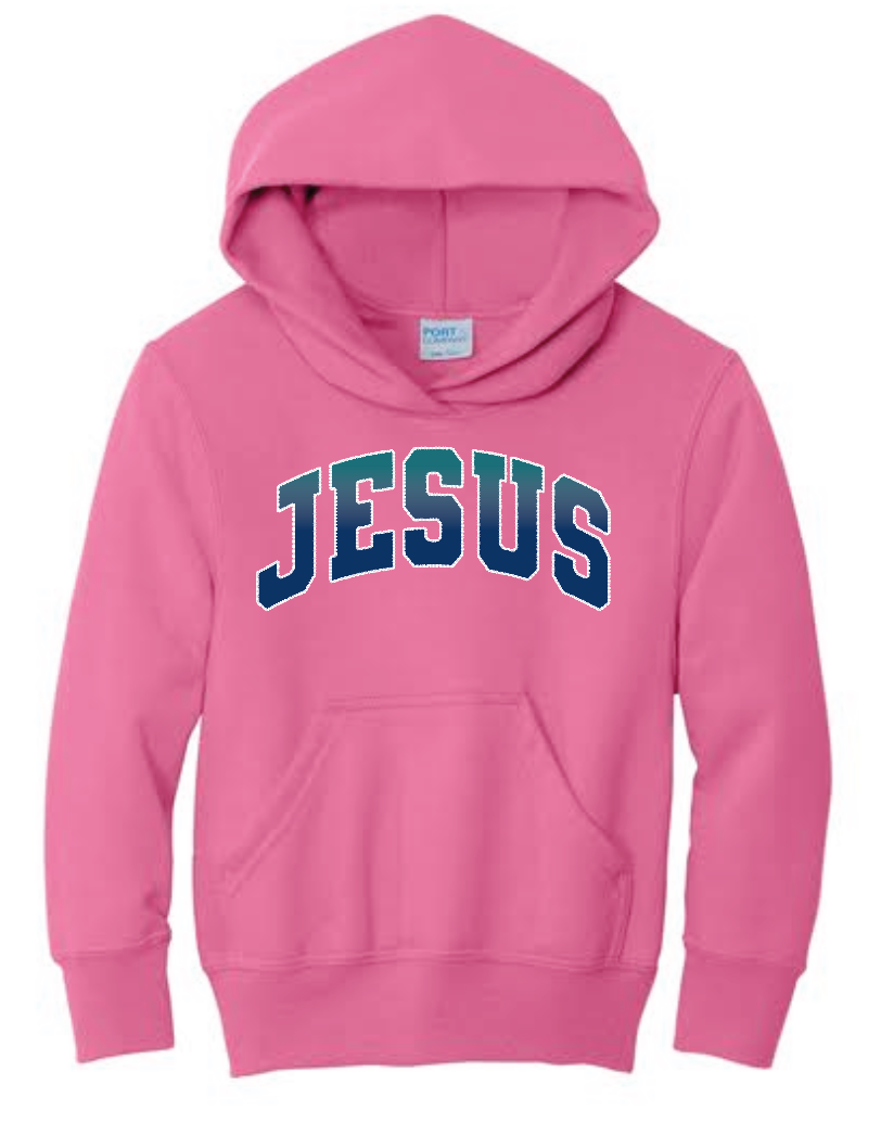 "Stitch" Port & Co Hooded Sweatshirt (pink)(youth)