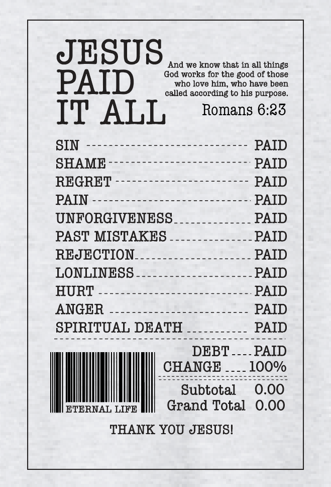 Jesus Paid it All: Basic S/S T-shirt (ash)
