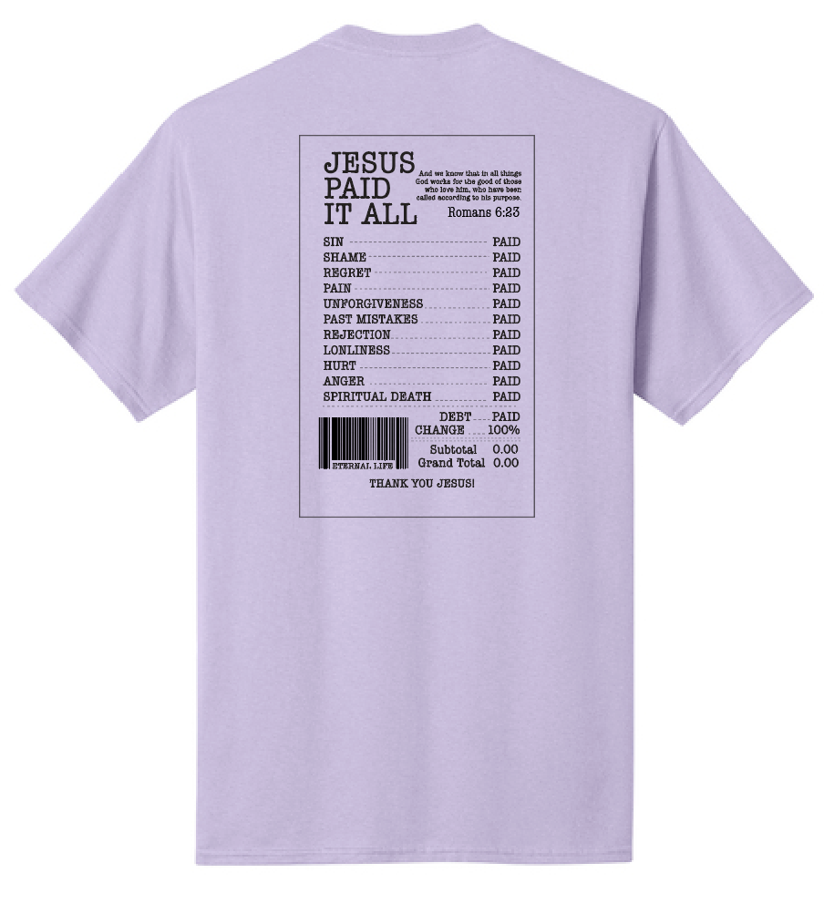 Jesus Paid it All: Basic S/S T-shirt (lavender)
