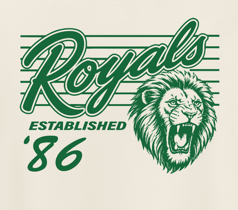 Vintage Royals: Basic S/S T-shirt (green print)