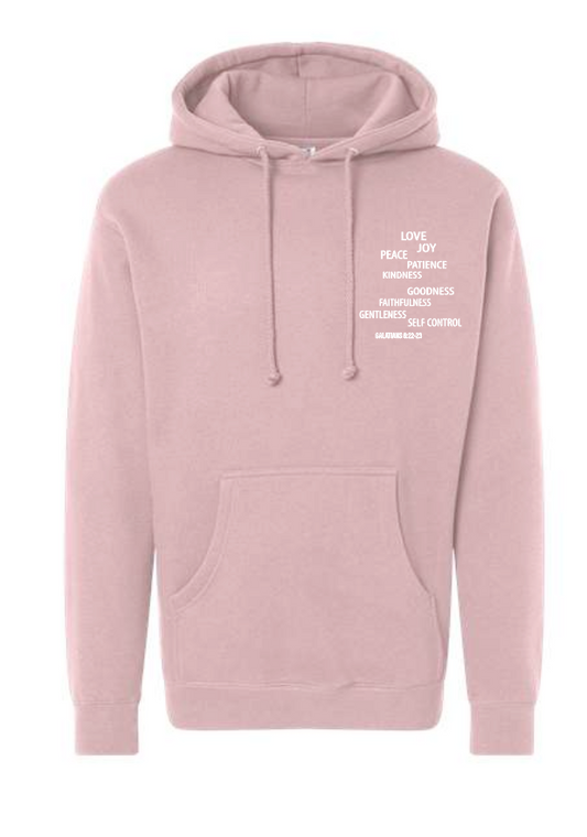 Fruit of the Spirit: Independent Trading Elevated Hooded Sweatshirt (pink)