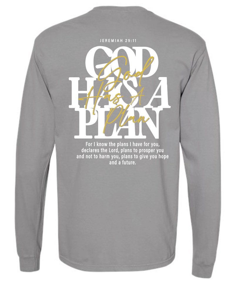 God Has a Plan: Comfort Colors L/S T-shirt (granite)