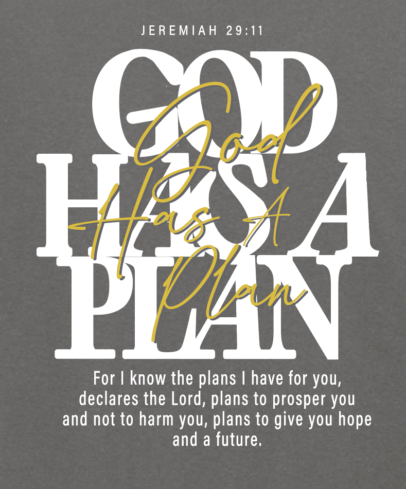 God Has a Plan: Basic L/S T-shirt (youth)(charcoal)