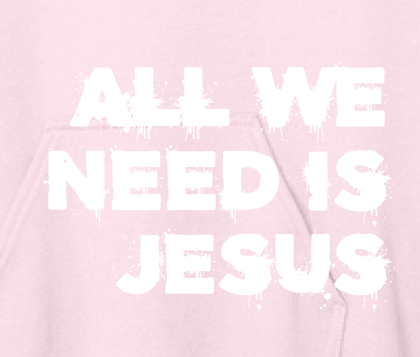 All We Need is Jesus: Softstyle Elevated Hooded Sweatshirt (pink)