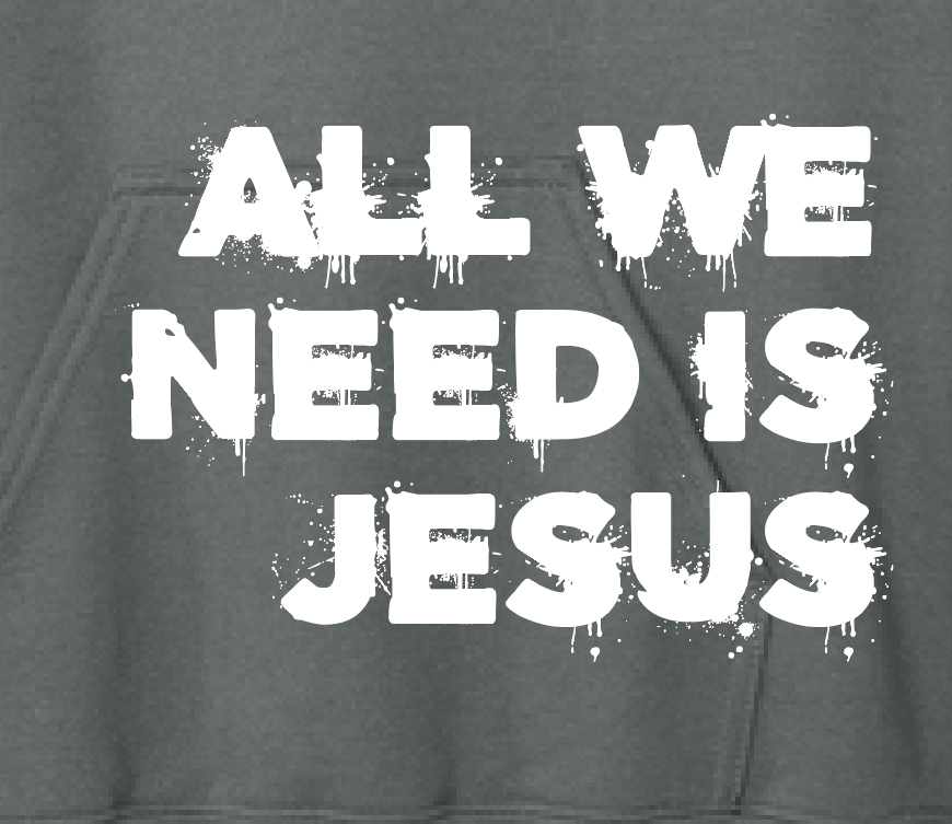 All We Need is Jesus: Softstyle Elevated Hooded Sweatshirt (charcoal)
