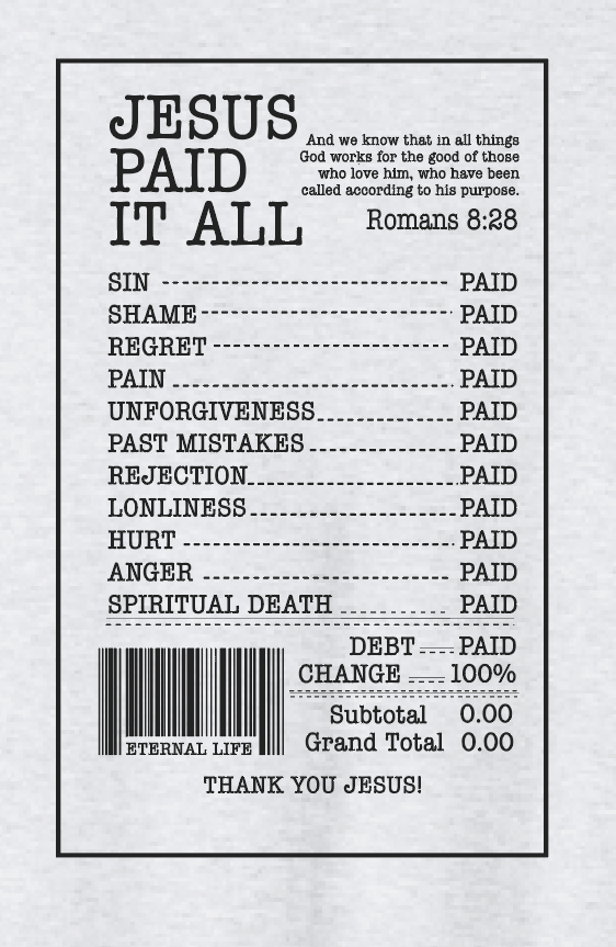 Jesus Paid it All: Basic S/S T-shirt (ash)