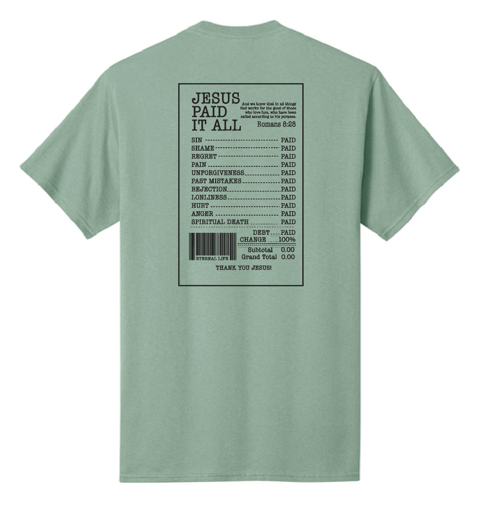 Jesus Paid it All: Basic S/S T-shirt (green)
