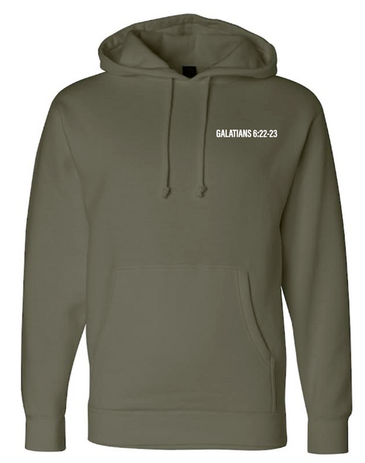 Fruit of the Spirit: Independent Trading Elevated Hooded Sweatshirt (army)