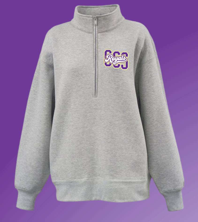 Fan Gear (8277) Pennant Sportswear Women's Oversized 1/4 Zip Sweatshirt (heather)