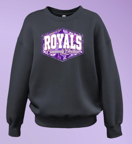 Fan Gear (8276) Pennant Sportswear Women's Oversized Crewneck Sweatshirt (black)