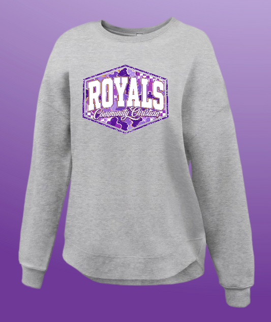 Fan Gear (8276) Pennant Sportswear Women's Curved Bottom Sweatshirt (heather)
