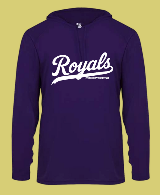 Fan Gear (8017) Badger L/S Hooded Moisture Wicking T-shirt (purple)