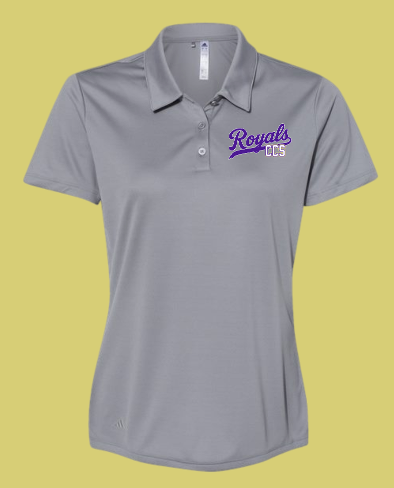 Fan Gear (8275) "Script Royals" Design Adidas Performance Polo~Women's (grey)