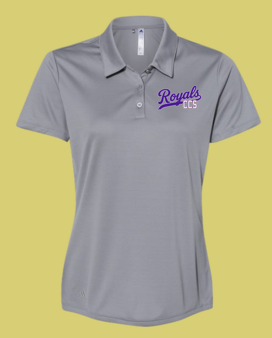 Fan Gear (8275) "Script Royals" Design Adidas Performance Polo~Women's (grey)
