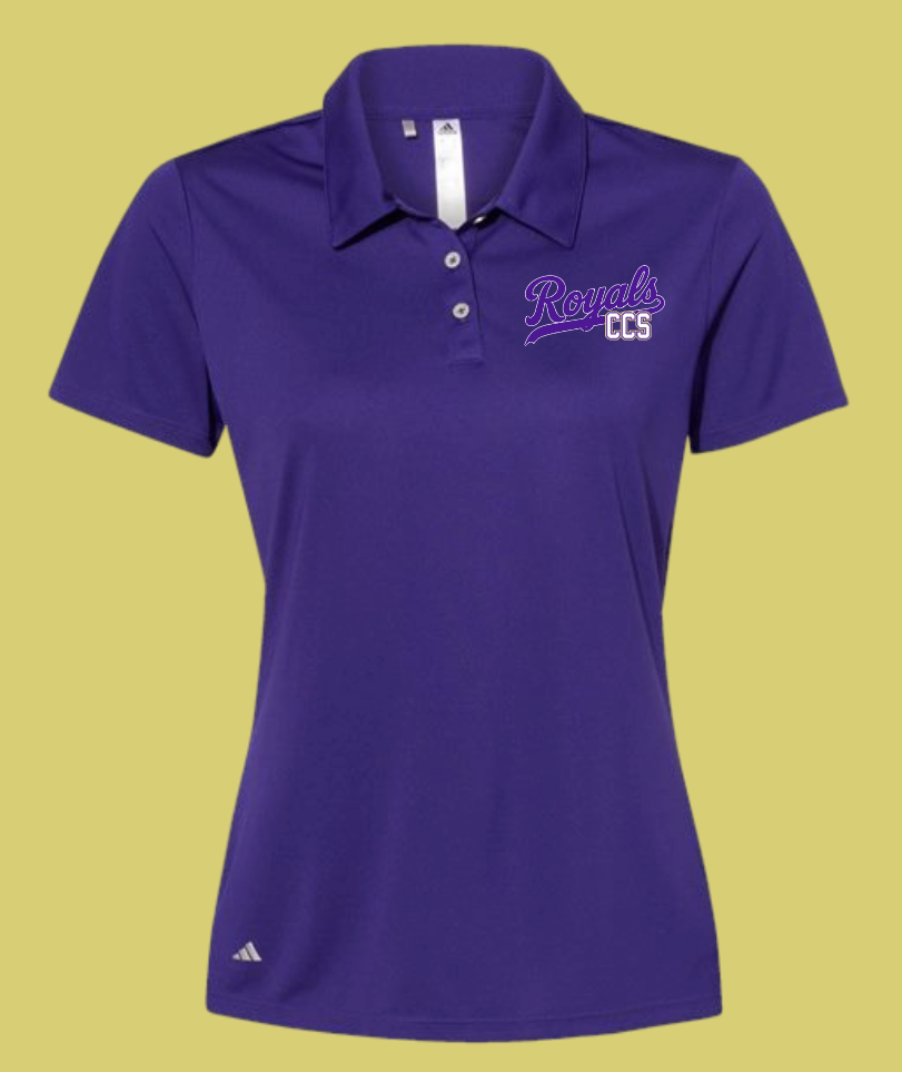 Fan Gear (8275) "Script Royals" Design Adidas Performance Polo~Women's (purple)