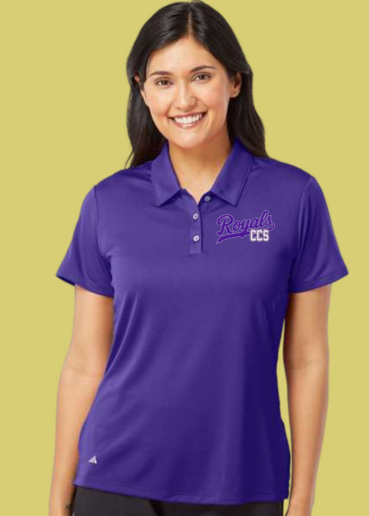 Fan Gear (8275) "Script Royals" Design Adidas Performance Polo~Women's (purple)